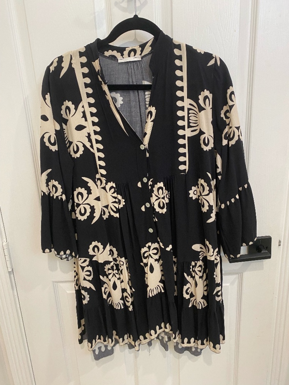 Women's Mini Dress, black and Cream